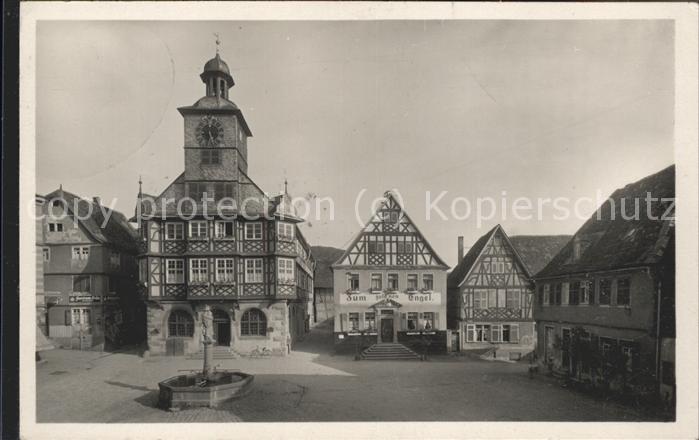 Heppenheim Bergstrasse Marktplatz mit Rathaus