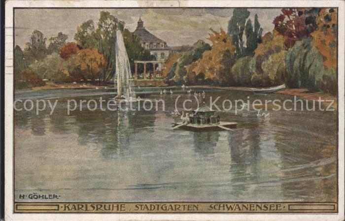 Karlsruhe Stadtgarten mit Schwanensee