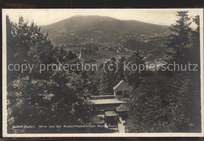 BADEN-BADEN BW Blick von der Merkurbahn