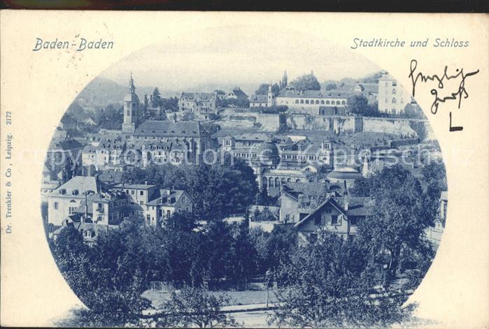 BADEN-BADEN BW mit Stadtkirche u.Schloss