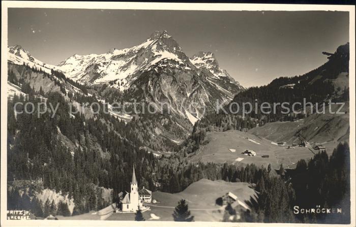 Schroecken Vorarlberg Kirche Alpen