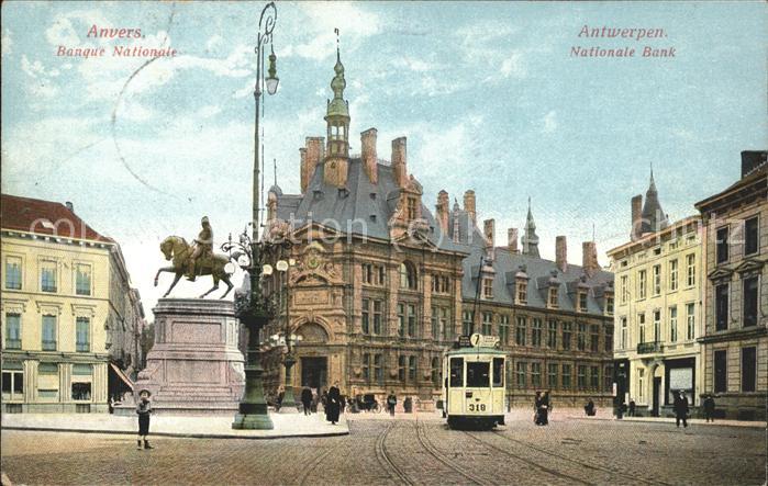 Antwerpen Anvers Nationale Bank Strassenbahn Denkmal