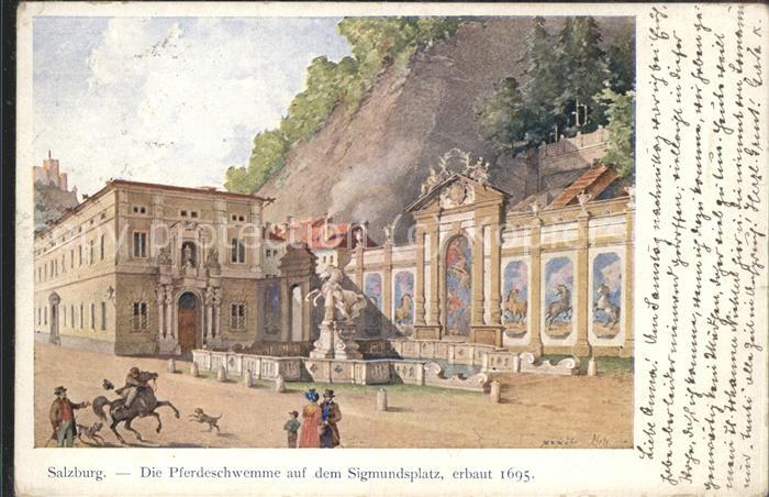 Salzburg Oesterreich Pferdeschwemme Sigmundsplatz erbaut 169
