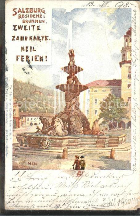 SALZBURG  AT Residenzbrunnen Kuenstlerkarte