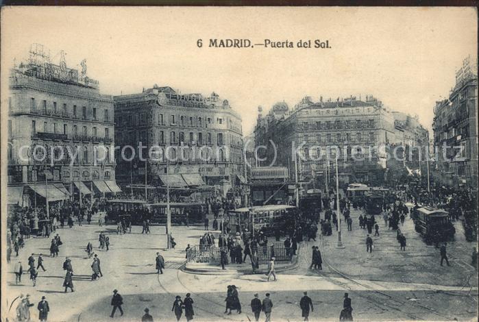 Madrid Spain Puerta del Sol Strassenbahnen