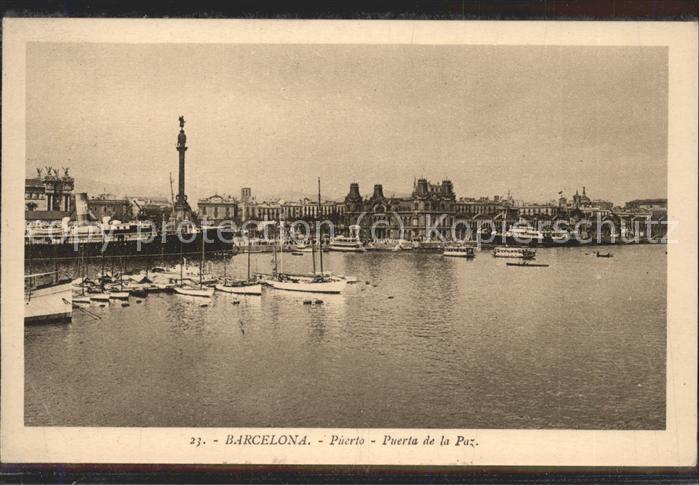 Barcelona Cataluna Puerta de la Paz Schiffe Säule