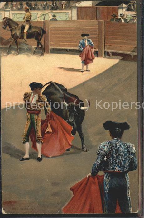 Spanien Stierkampf Künstlerkarte Toreros Matado