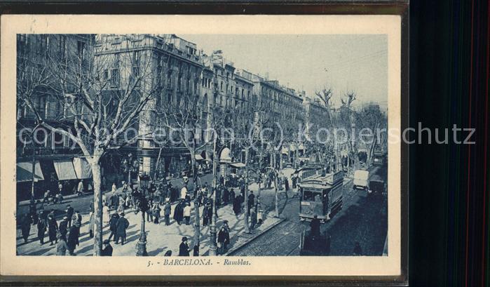 Barcelona Cataluna Ramblas Strassenbahn Strasse