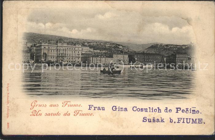Fiume Rijeka Panorama am Wasser Schiffe Boot