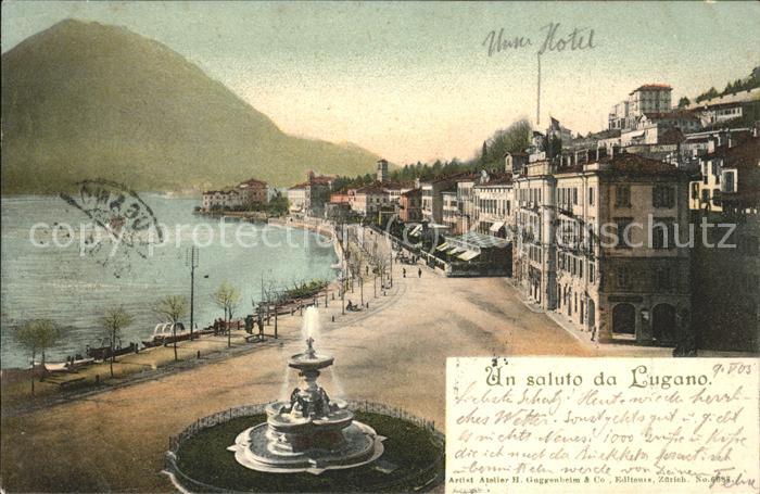 Lugano TI Panorama Brunnen