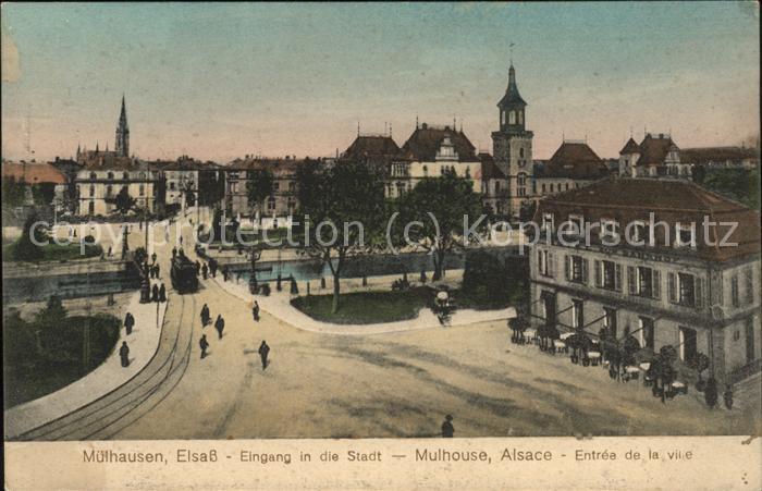 Muelhausen Elsass Eingang in die Stadt Feldpost