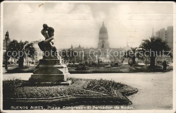 Buenos Aires Plaza Congreso El Pensador de Rodin