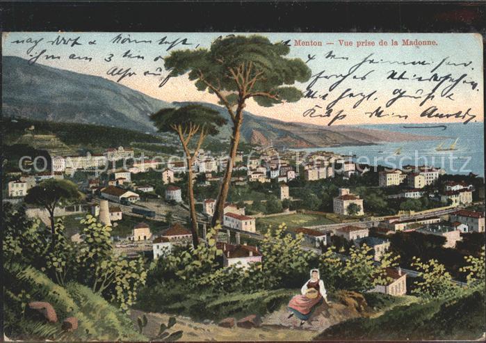 Menton Alpes Maritimes Vue prise de la Madonne