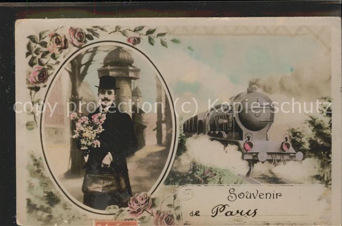 Paris Souvenirkarte Eisenbahn