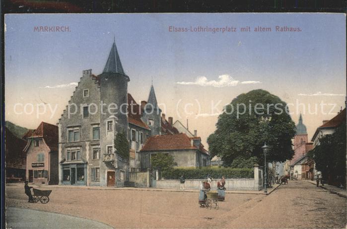 Markirch Elsass Lothringerplatz mit altem Rathau