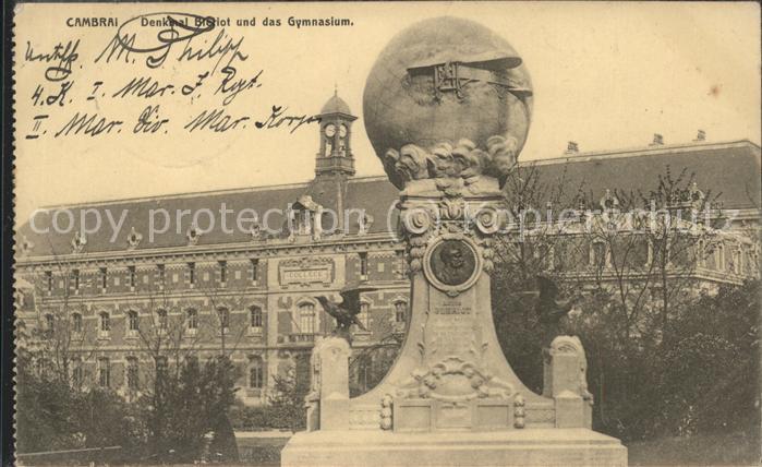 Cambrai Denkmal Pleriot und das Gymnasium Feldp