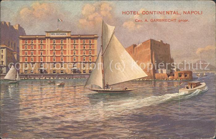 Napoli Neapel Hotel Continental Künstlerkarte