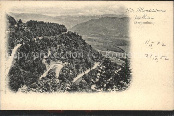 Bozen Suedtirol Mendelstrasse Serpentinen