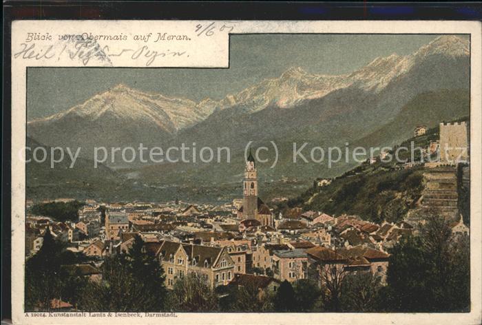 Merano Meran Panorama mit Alpen
