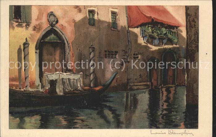 Italien Italia Italy Künstlerkarte Gondel