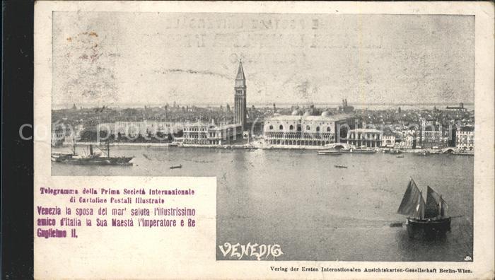 Venezia Venedig Panorama am Meer Schiffe