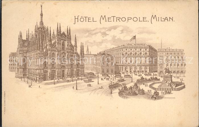Milano Hotel Metropole Platz Brunnen Strassenb