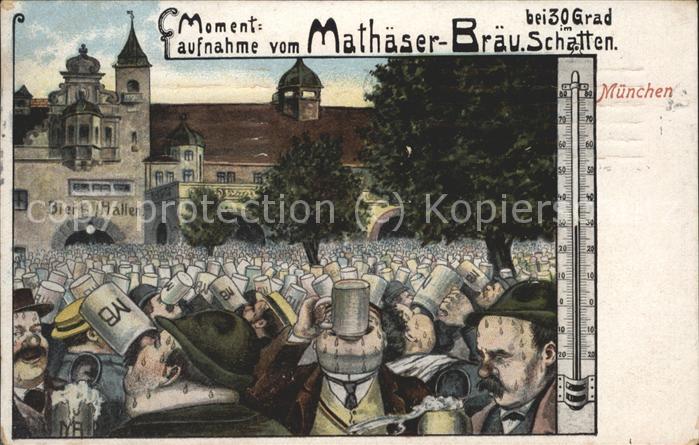 Bier Mathäser-Bräu-Schatten 30 Grad Humor Mü