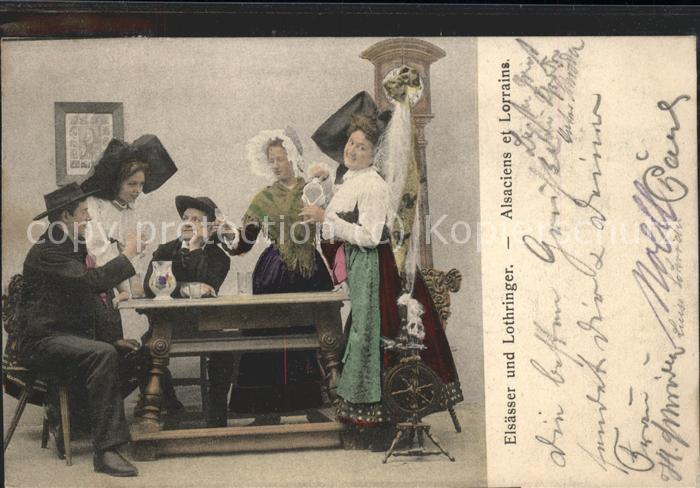 Trachten Alsace Alsaciens et Lorrains Spinnrad