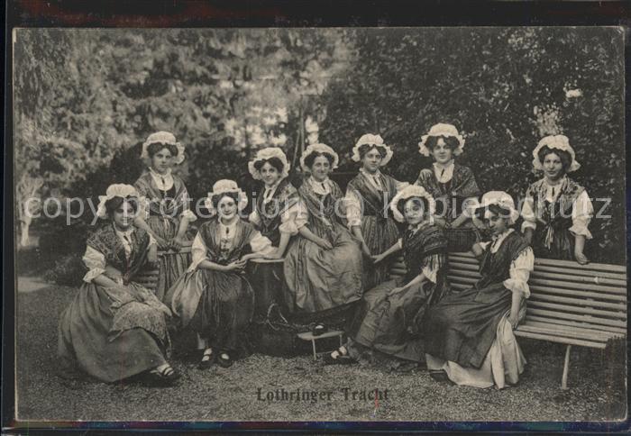 Trachten Alsace Lothringer Tracht Gruppe