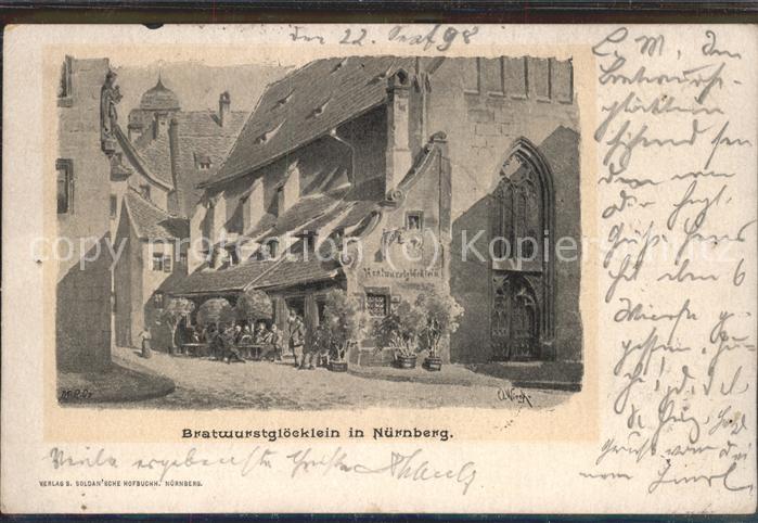 Kuenstlerkarte Bratwurstglöcklein Nürnberg