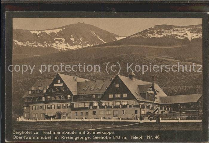 Riesengebirge Krkonose Karkonosze Berghotel Teichmannbaude Schneekoppe Ob