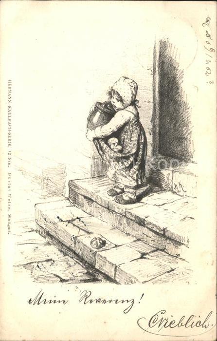 Kuenstlerkarte Kind Zeichnung