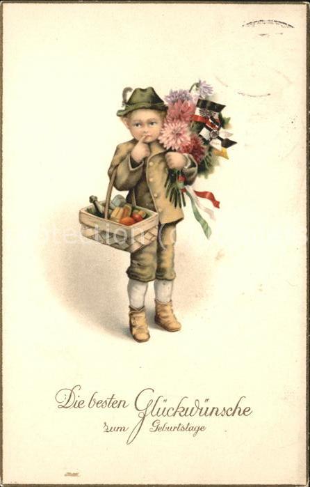 Geburtstag Kind Blumen Korb