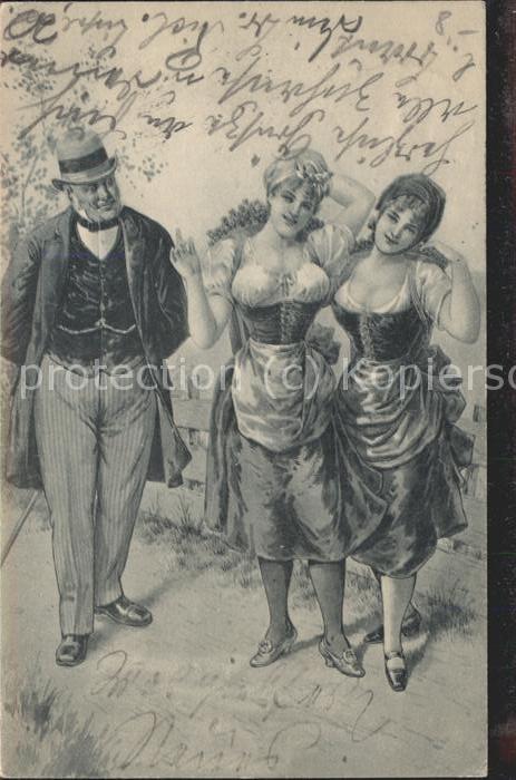 Kuenstlerkarte Dirndl Tracht