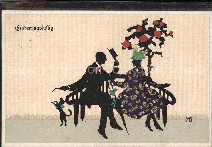 Scherenschnitt Schattenbildkarte MG Eroberungslustig