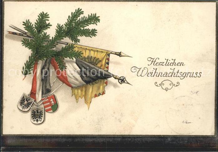 Weihnachten Weihnachtsgruss Fahnen Wappen