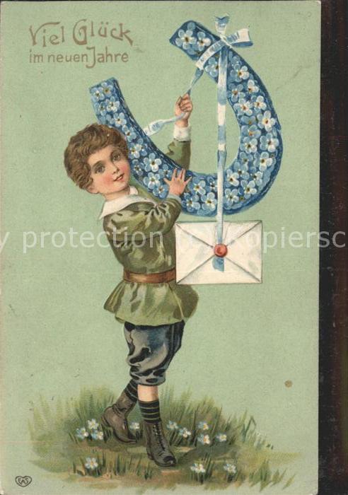 Neujahr Hufeisen Glück Briefumschlag