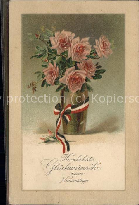 Namenstag Namenskarte Glückwünsche Rosen