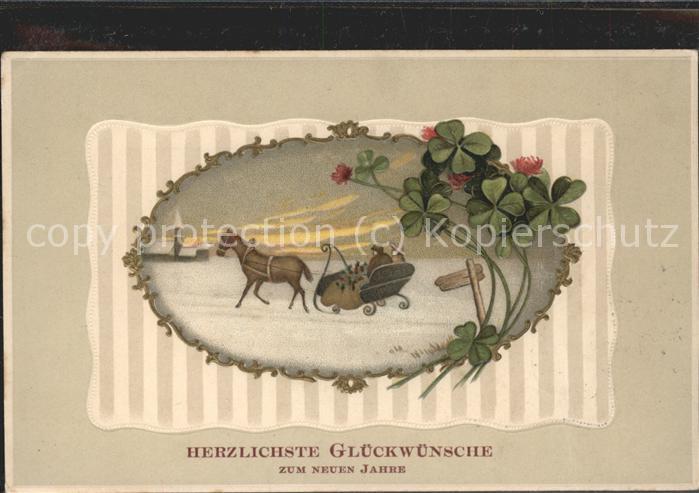 Neujahr Glückwünsche Schlitten