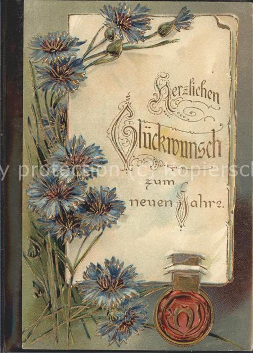 Neujahr Siegel Blumen