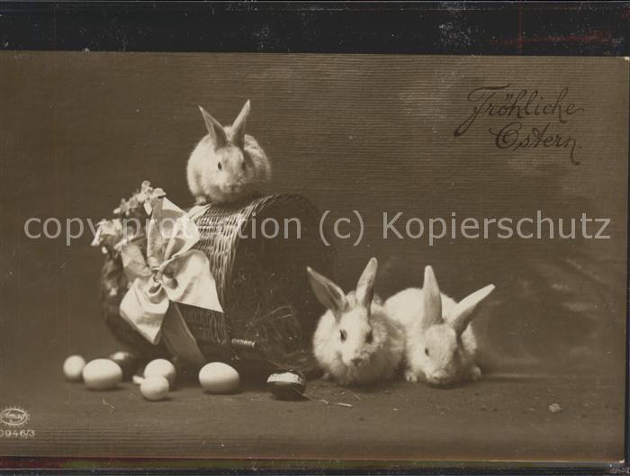 Ostern Easter Paques Hasen Korb Eier