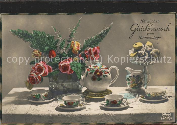 Namenstag Namenskarte Glückwünsche Kaffeetafel