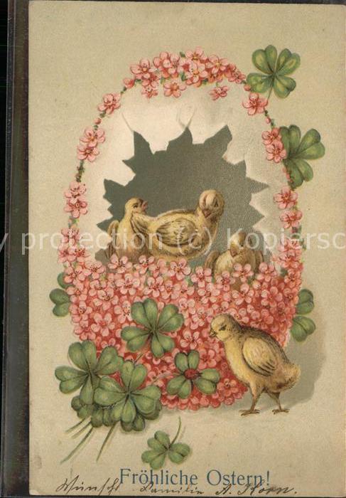 Ostern Easter Paques Küken Kleeblatt Ei