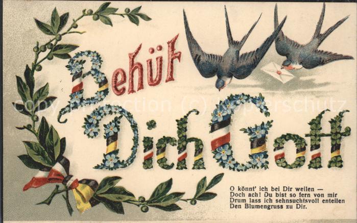 Voegel Birds Oiseaux Uccelli Pajaros-- Behuet Dich Gott Schwalben Post