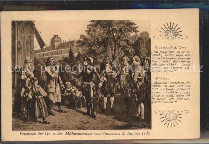 Friedrich der Grosse Mühlenbesitzer Sanssouci 1745