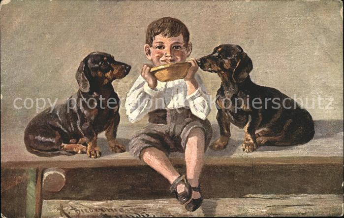 Kinder Child Enfants Dackel Junge