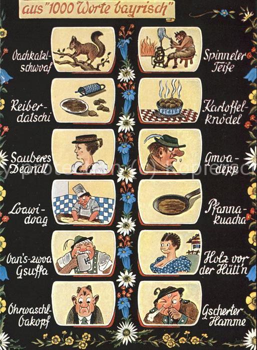 Landwirtschaft 1000 Worte bayrisch Reiberdatschi Karto
