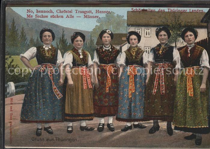 Thueringen Region Volkstrachten Frauen