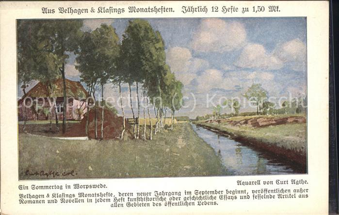 Worpswede Künstler Kurt Ugthe Velhagen Klasings