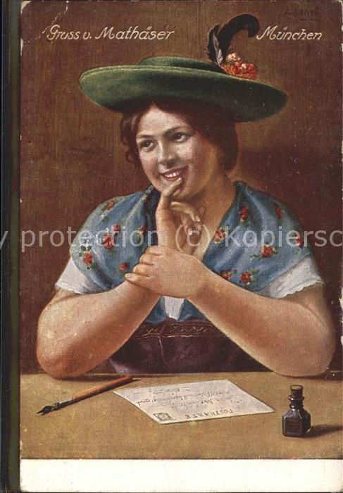 Muenchen Bayern Brief Feder Tinte Frau